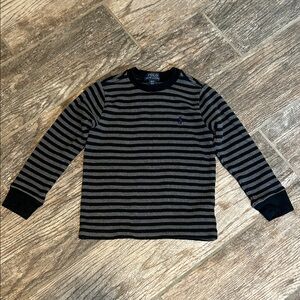 Polo by Ralph Lauren Black and Gray Striped Shirt